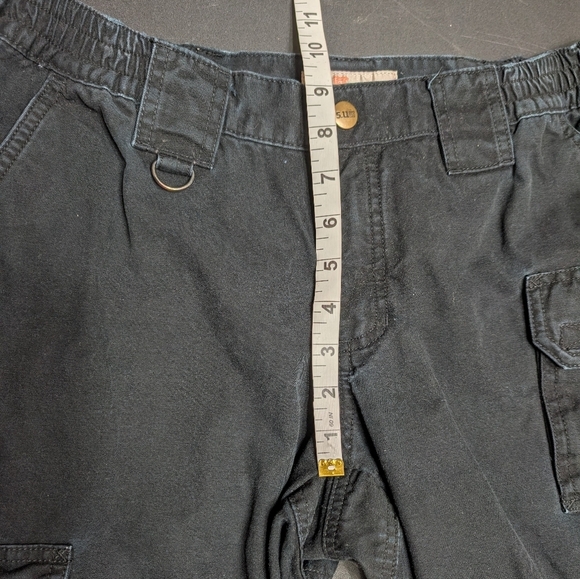 5.11 Tactical Black Cargo Pockets Cotton Canvas Work Wear Pants Size 8 Long - Picture 6 of 8